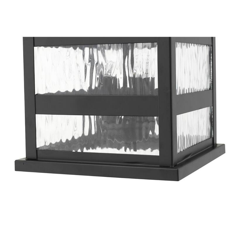 Modern Outdoor 3-Light Flush Mount Wall Lantern with Black Metal and Clear Glass Damp Rated - 16.25”H x 9”W x 10.75”D