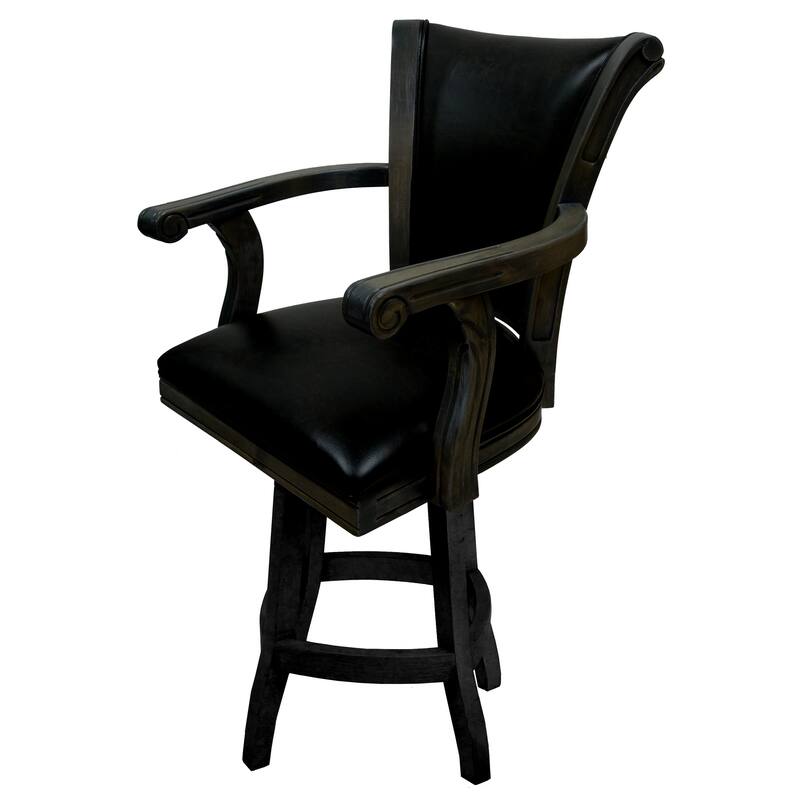 Swivel Wood Counter 26" 30" Extra Tall 34" Bar Stool - Caribbean - 26" seat - Black - Black - Extra Tall