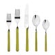 preview thumbnail 1 of 12, Fantasia Olive Green 5-piece Stainless Steel Flatware Set Olive Green - Service for 1