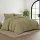 preview thumbnail 8 of 12, Simply Soft Ultra-soft 3-piece Duvet Cover Set Sage - Full - Queen