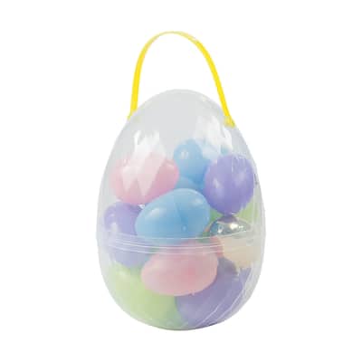 Large Egg Container With Jumbo Plastic Easter Eggs, 18 Pc.