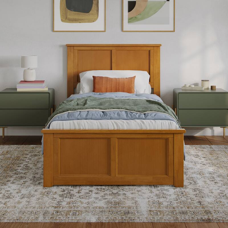 Charlotte Solid Wood Low Profile Platform Bed with Matching Footboard
