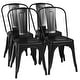 preview thumbnail 16 of 21, Set of 4 Dining Side Chair Stackable Bistro Cafe Metal Stool GunBlack - See details