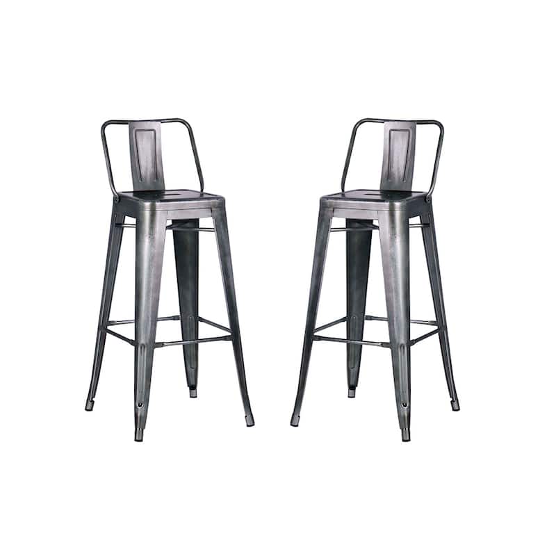 AC Pacific 30 Inch Metal Barstool Set of 2