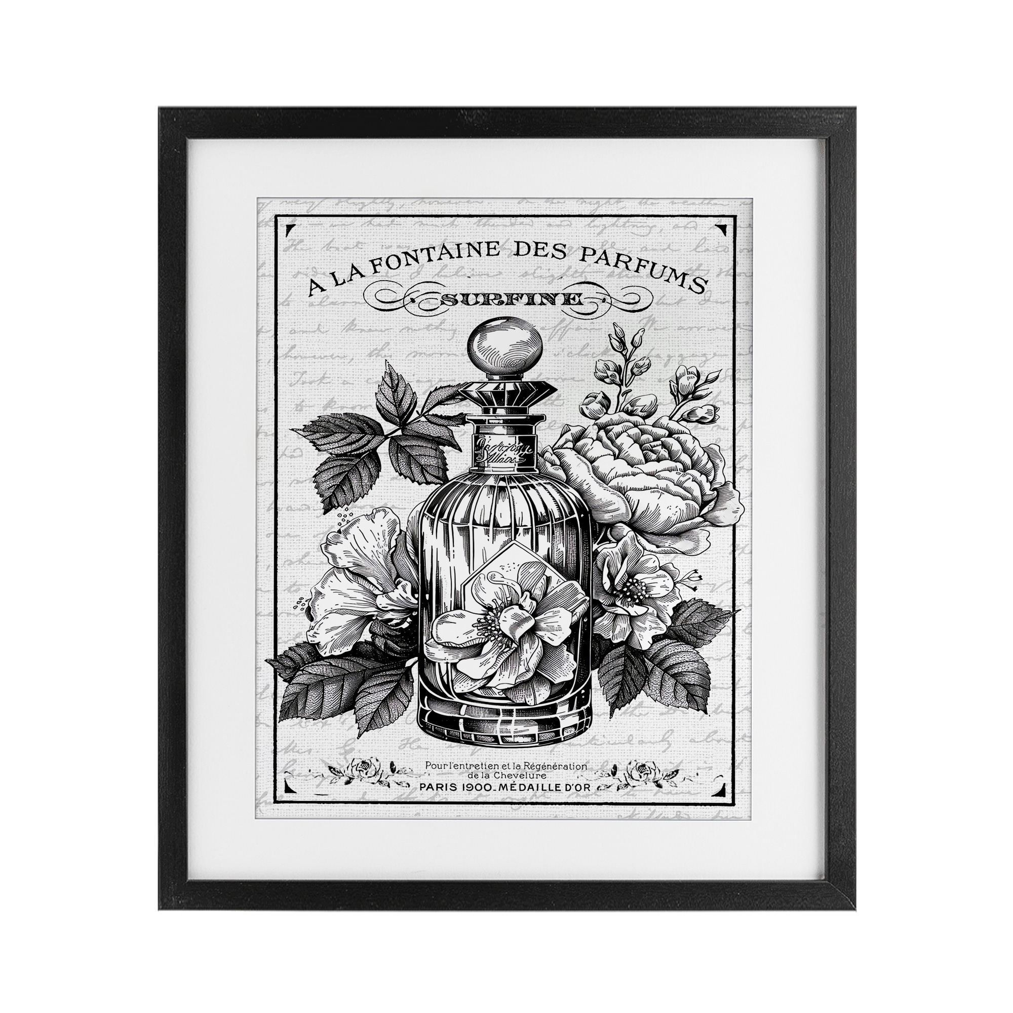 Vintage French Perfume & Blossoms Lettered and Lined