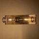 preview thumbnail 3 of 4, 2-Light Contemporary Soft Gold Cylindrical Wall Mount Sconce with Clear Glass Tube - 4.1''