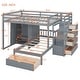 preview thumbnail 21 of 28, Space-Saving Design Full Over Twin Bunk Bed with Wardrobe, Convenient Footboard Drawer