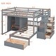 preview thumbnail 6 of 13, Space-Saving Design Full over Twin Bunk Bed with Wardrobe, Convenient Footboard Drawer