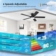 preview thumbnail 29 of 34, Kviflon 46 or 52 Inch Flush Mount Ceiling Fan with Light and Remote,5 Dual Side Blades for Living Room Bedroom Kitchen
