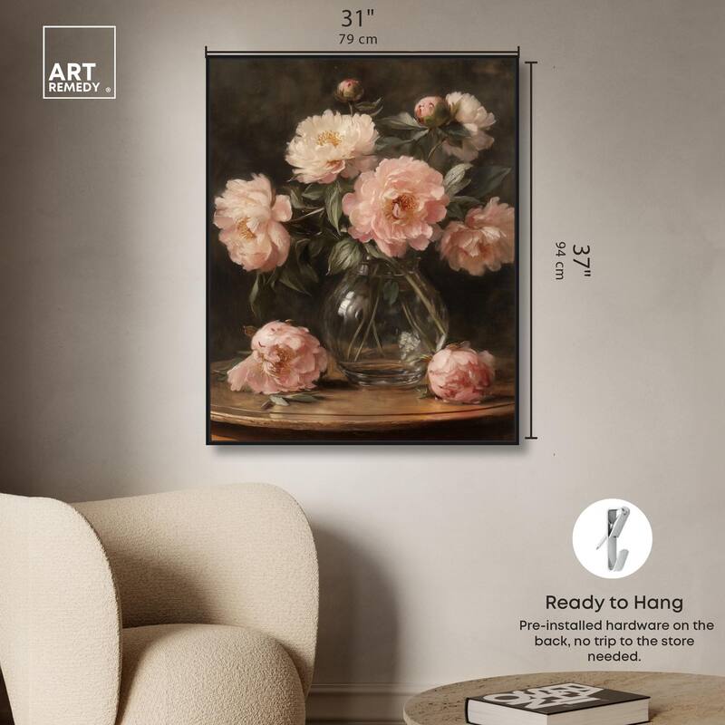 Vintage Velvet Vase Canvas by Art Remedy