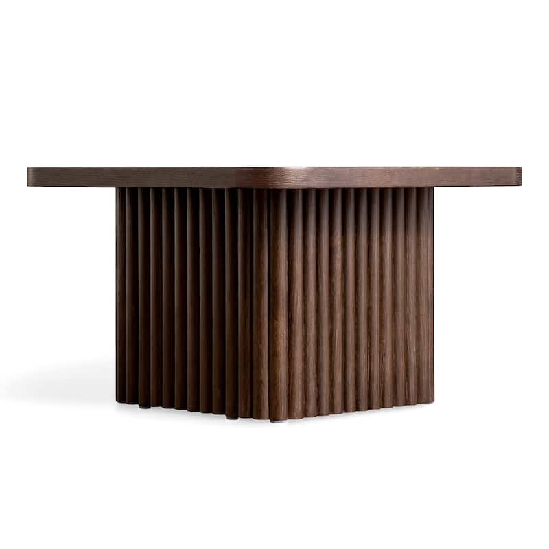Pedestal Coffee Table with Fluted Base