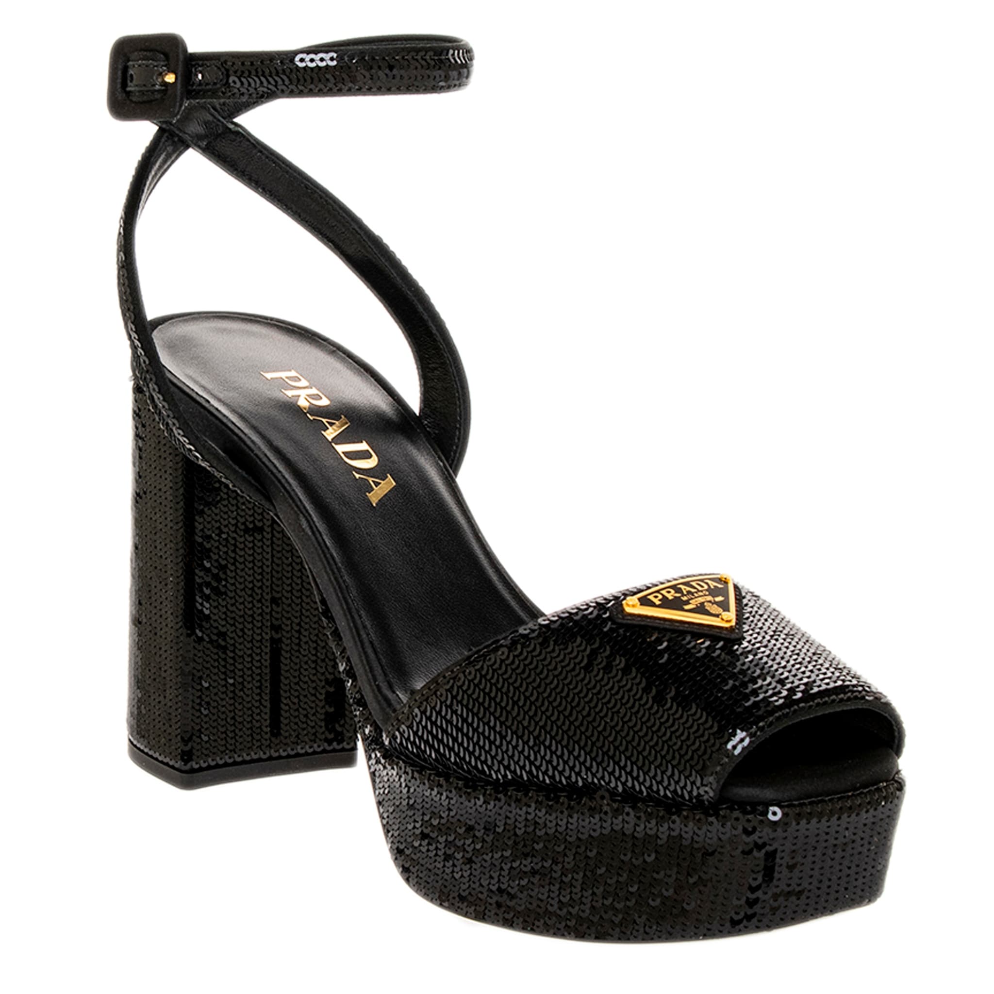 PRADA レディース スパンコール サテン ミュール Prada Sequin Platform Sandals - Overstock - 43454034