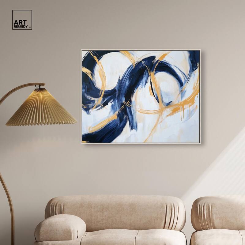 Navy and Gold Rings I Canvas by Art Remedy