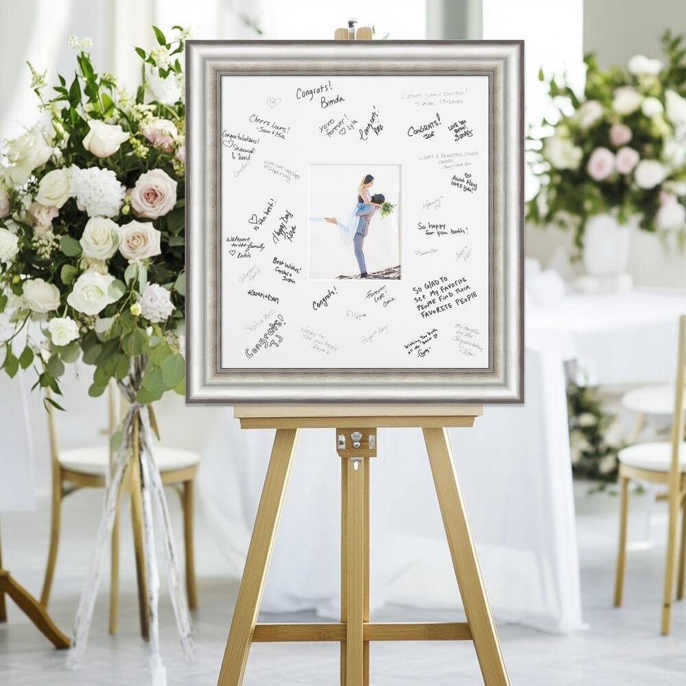 Salon Signature Mat Picture Frame - Autograph Photo Frame Guest Book Alternative for Weddings, Graduations, or Retirement