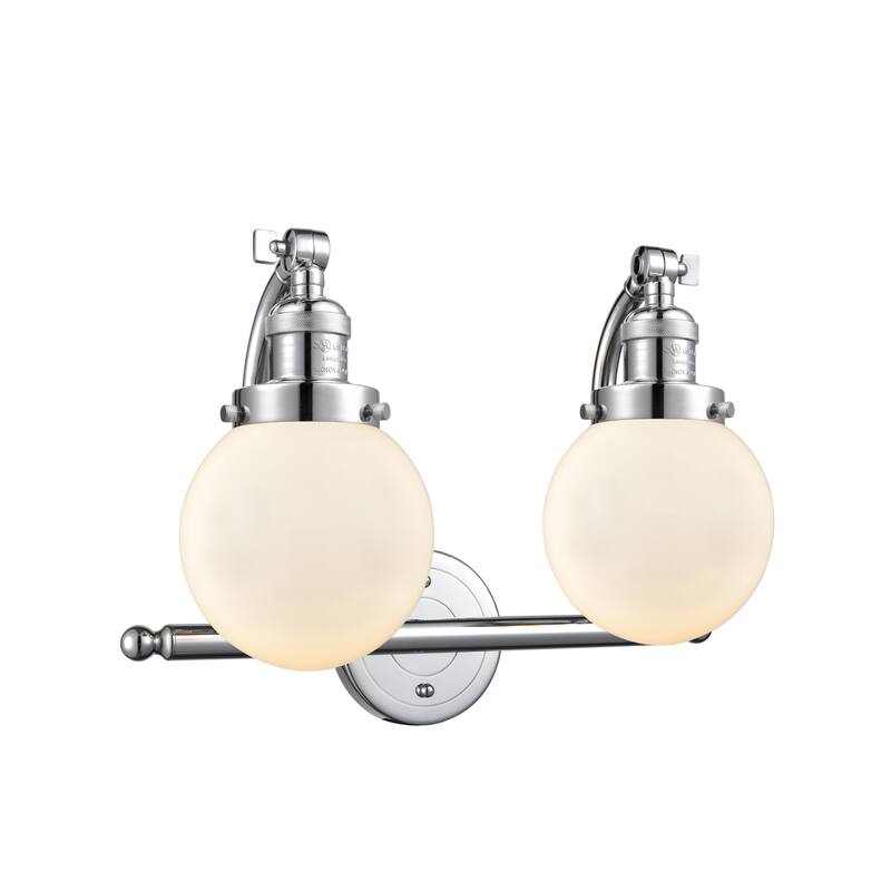 Innovations Lighting Beacon 2 Light 16" Wide Bathroom Vanity Light - Polished Chrome / Matte White Cased