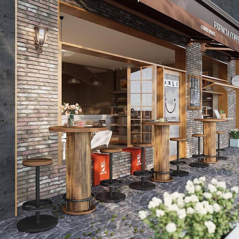 3-Piece Dining Table Set, Small Round Kitchen Table with 2 Chairs for Small Space, Apartment, Bistro