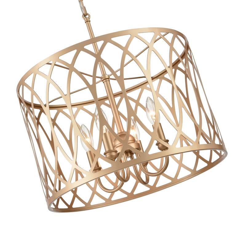 Millennium Lighting Arelyn 4 Light Pendant Fixture in Matte Black or Modern Gold