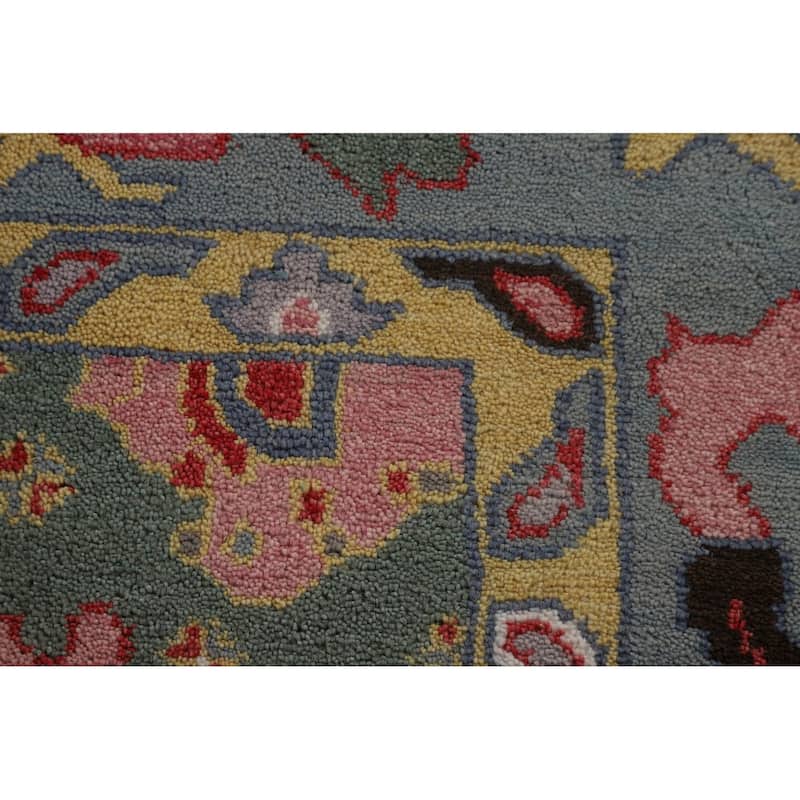 Pink Oushak Indian Area Rug Handmade Wool Carpet - 9'0"x 11'10"