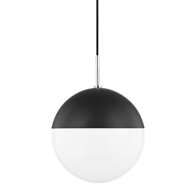 Renee 1 Light Large Pendant - Polished Nickel/Black