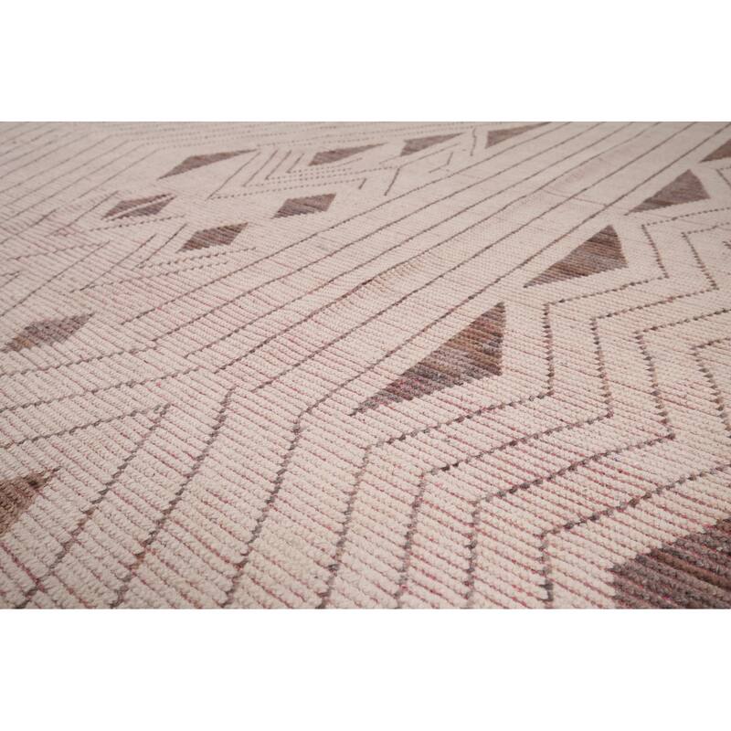 Earth Tone Moroccan Oriental Large Area Rug Handmade Wool Carpet - 9'7"x 13'9"