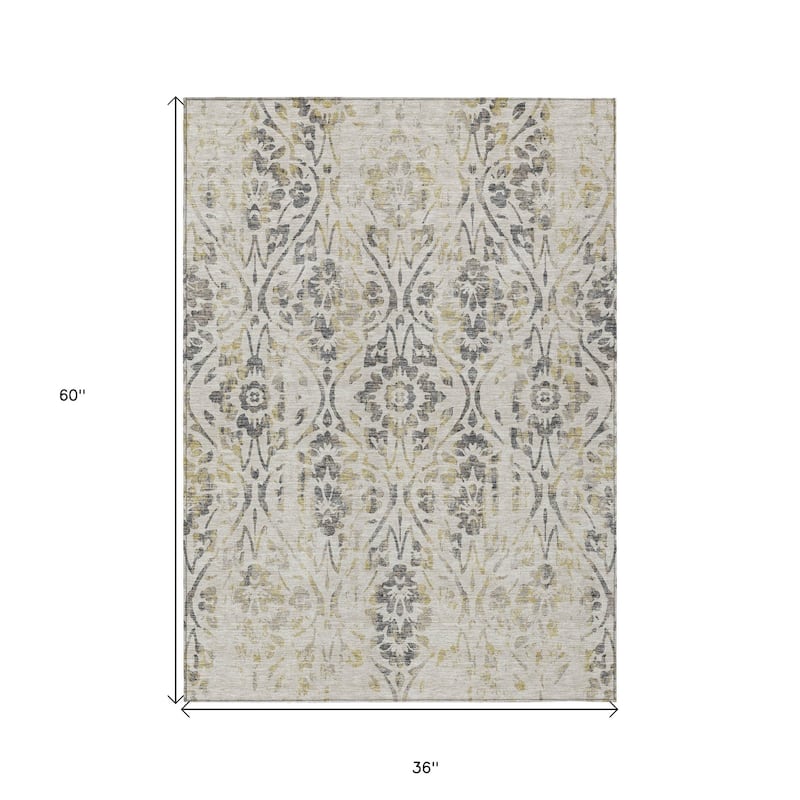 HomeRoots Floral Transitional Rectangle Outdoor Rug
