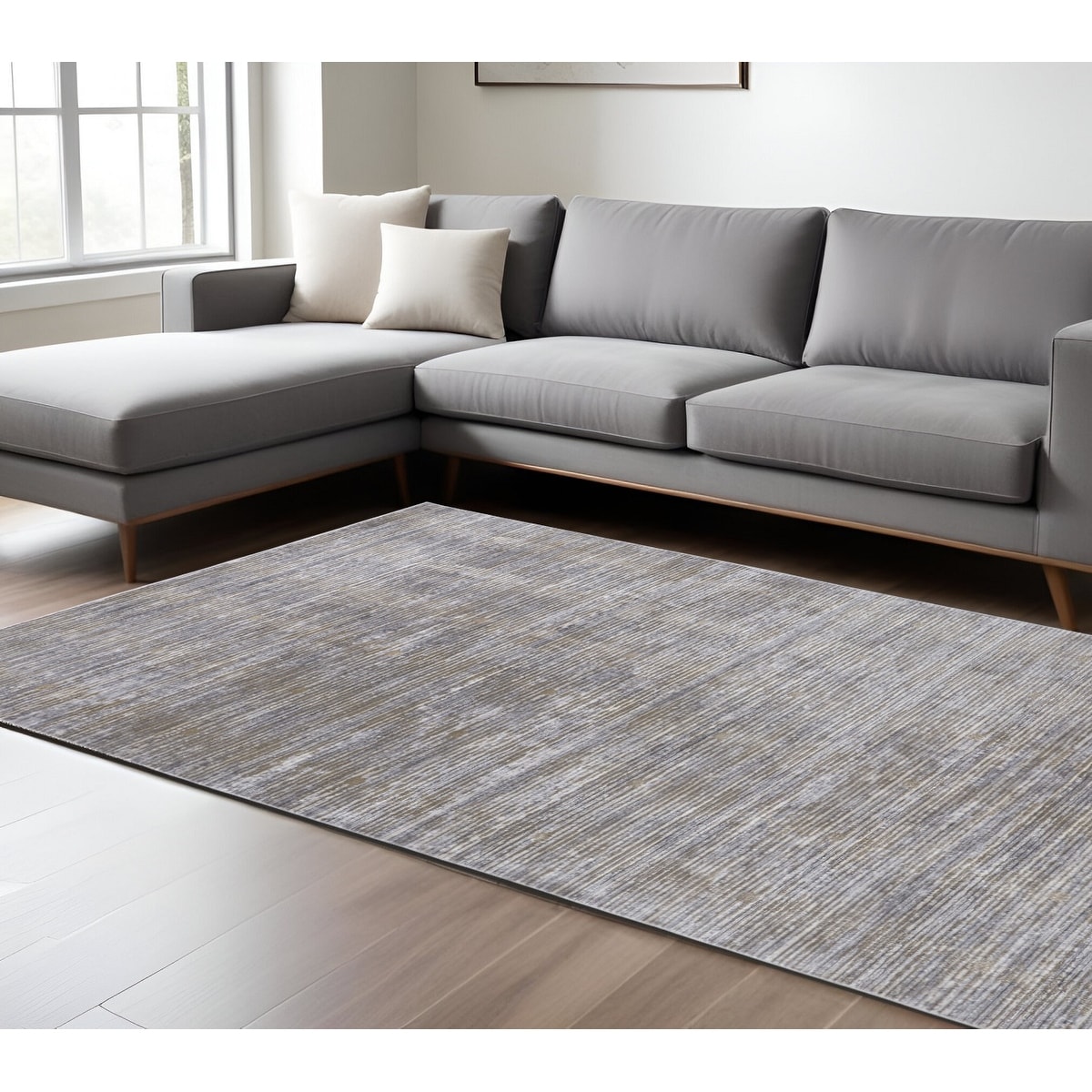 Wumih Power Loomed Abstract Modern Non Skid Area Rug By HomeRoots - 8' x 10'
