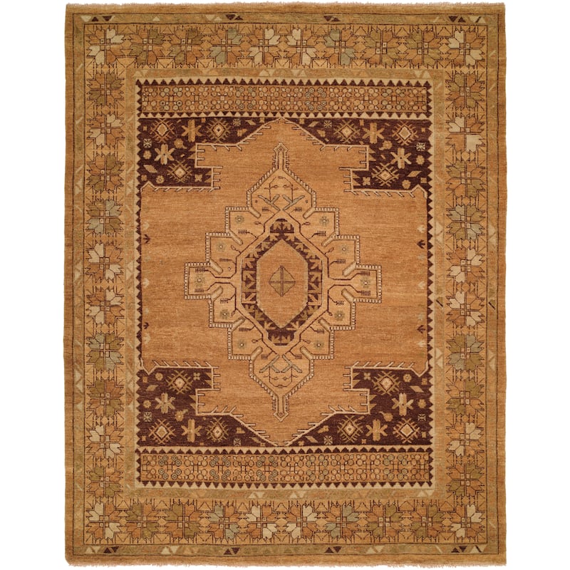 Transitional Multi-Colored Hand-Knotted Wool Area Rug - 6' x 9' - Multi-Colored
