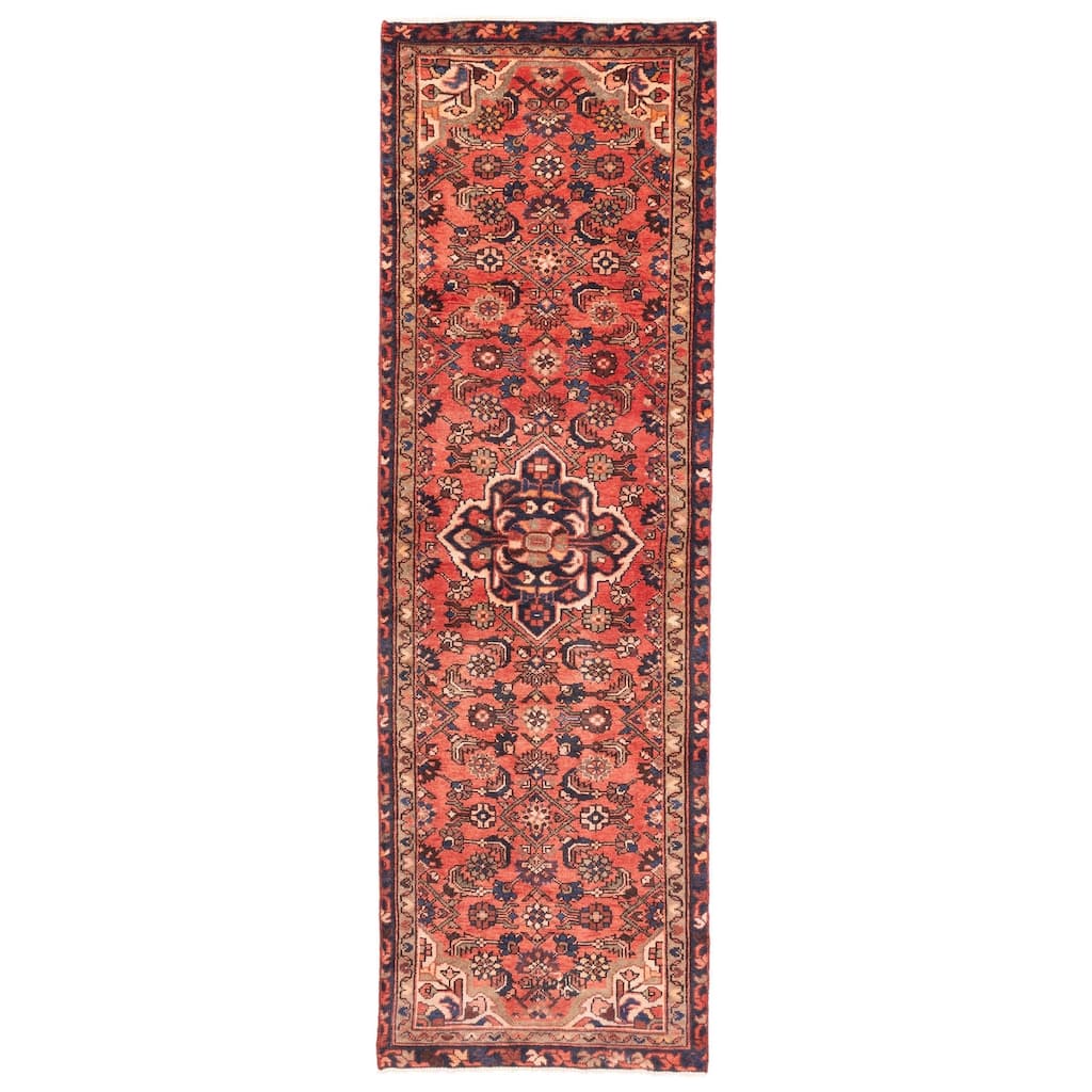 ECARPETGALLERY Hand-knotted Andelz Light Red Wool Rug - 2'11 x 9'3