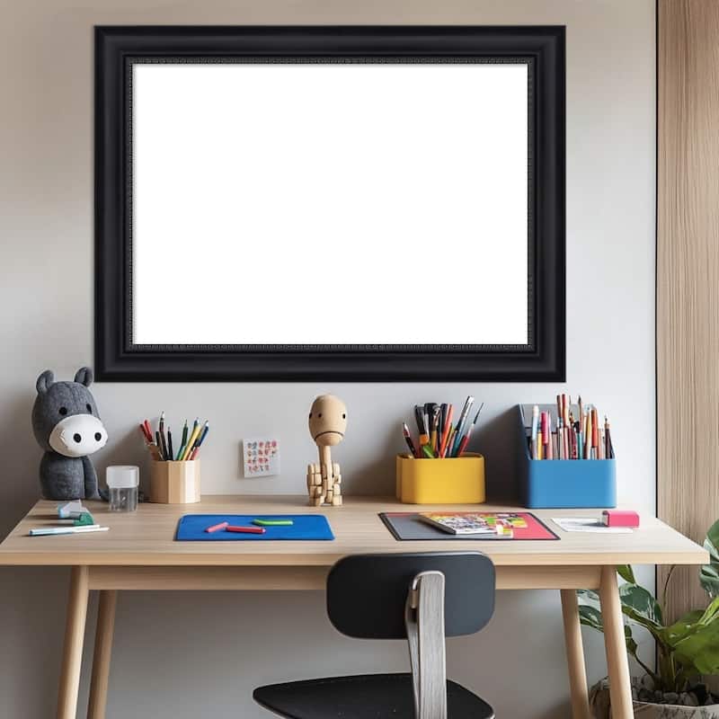 Amanti Art Astor Black Framed Dry Erase Magnetic Board