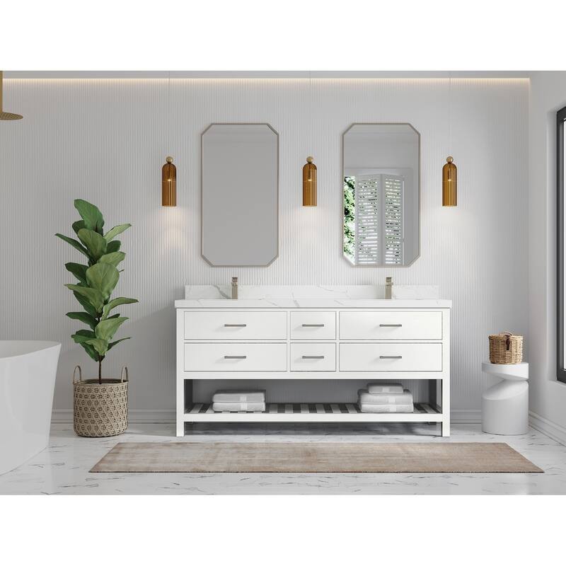 Willow Collections 72 in. W x 22 in. D Parker Double Sink Bathroom Vanity with Countertop