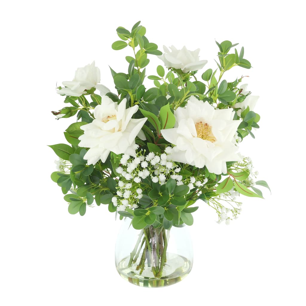 Faux Centerpiece with Roses and Baby's Breath - 22