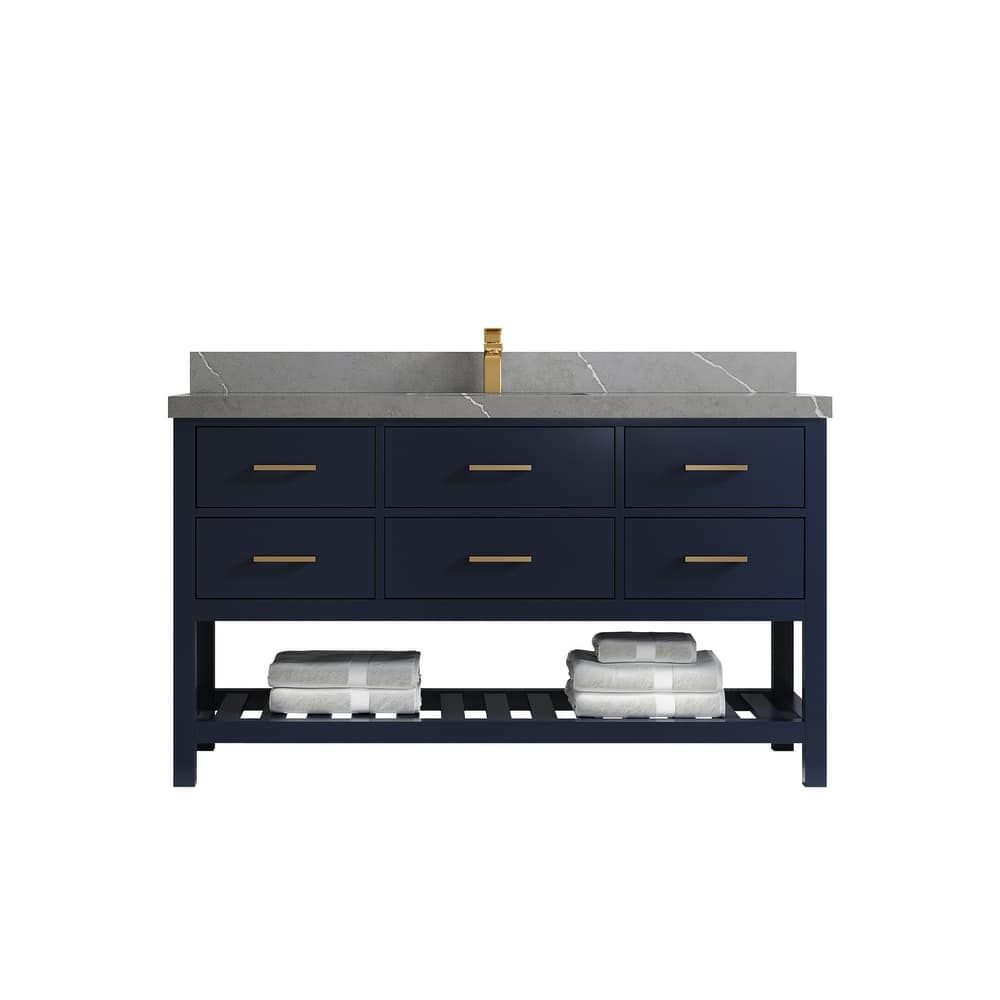 Willow Collections 60 in. W x 22 in. D Parker Single Sink Bathroom Vanity with Countertop