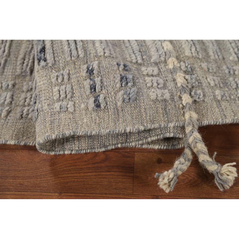 Grey Modern / Moroccan Area Rug Handmade Wool Carpet - 8'8"x 12'5"