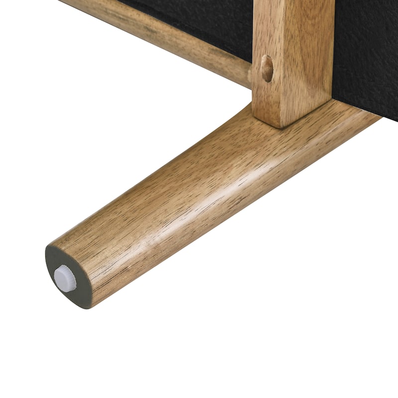 Eterna Mid-Century Modern Style Accent Chair with Removable Lumbar Pillow, Black Finish Solid Wood Legs