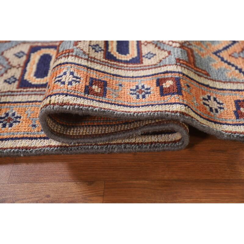 Geometric Orange Heriz Serapi Runner Rug Hand-knotted Wool Carpet - 2'8"x 7'11"