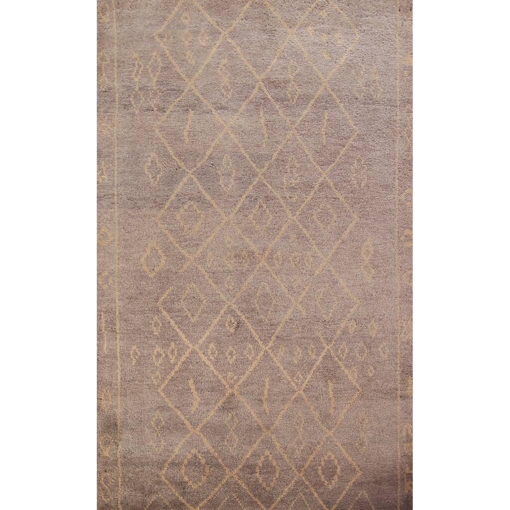 Trellis Moroccan Oriental Area Rug Handmade Wool Carpet - 5'2" x 7'11"
