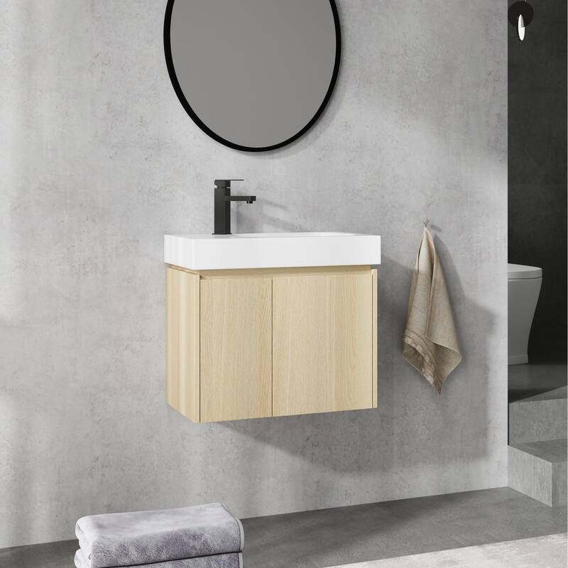 Bathroom Vanity With Sink In 16/20/24/30/36 Inch, Floating Bathroom Vanity With Soft Close Door