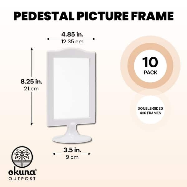 Double Sided Pedestal Picture Frames for 4x6 Inch Photos (White, 10