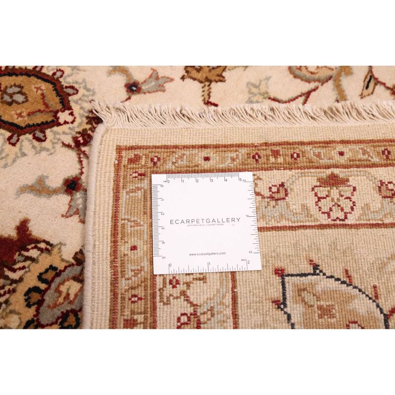 ECARPETGALLERY Hand-knotted Mirzapur Ivory Wool Rug - 5'6 x 7'9