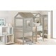 preview thumbnail 12 of 16, Safety Design Twin Over Twin Loft Bed with Roof & Guardrail