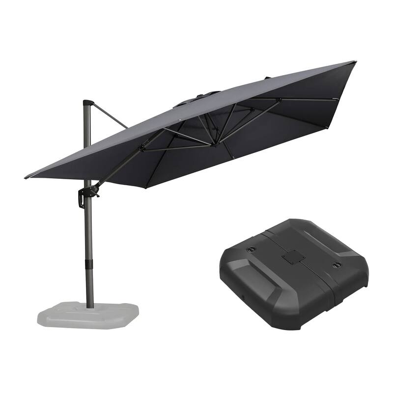 PURPLE LEAF 10 x 13 ft 360 Degree Rotation Patio Umbrella With Base