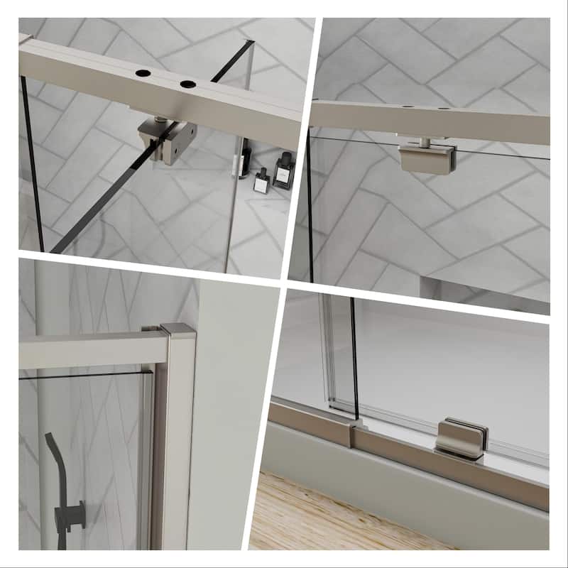 56-60" Bathtub Pivot Shower Screen Door - 60''x 71''