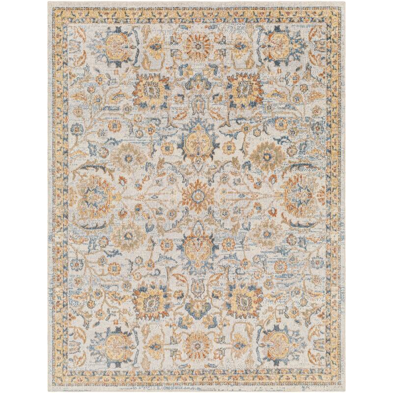 Livabliss Lillian Machine Washable Floral Transitional Area Rug