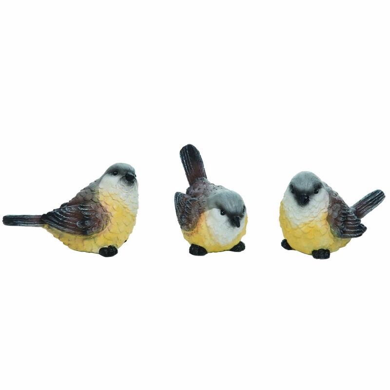 Transpac Large Resin Western Kingbird Set of 3 Spring Home Decorations