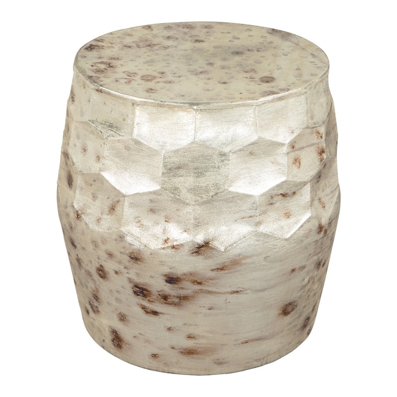 HomeRoots 22" Beige Iron Round Block End Table - 22' X '21.7' X '22