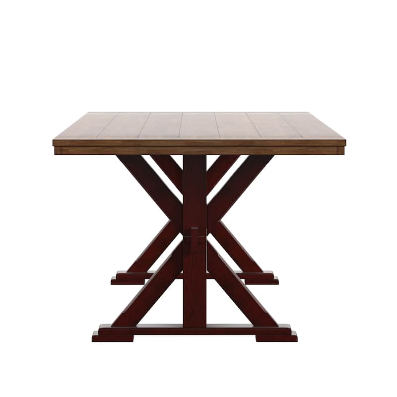 Eleanor 78-inch Oak Dining Table with X-base by iNSPIRE Q Classic