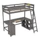preview thumbnail 8 of 15, Multifunctional Design Wood Loft Bed with Storage, Brown