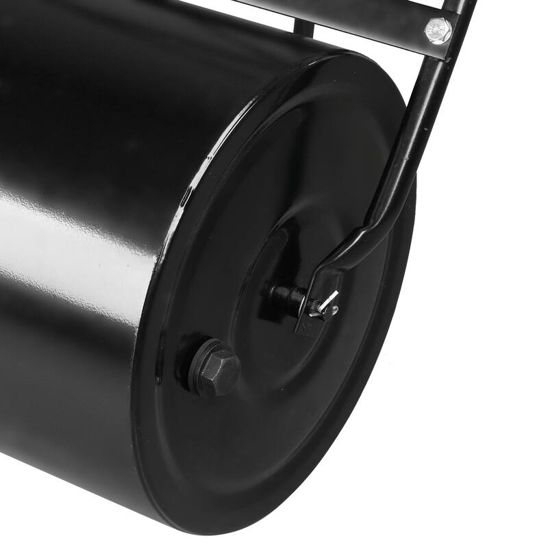 Black 10 Gallon Steel Lawn Roller with U-Handle for Even Grass and Sod Flattening - (19 x 12.6 x 43)" (L x D x H)