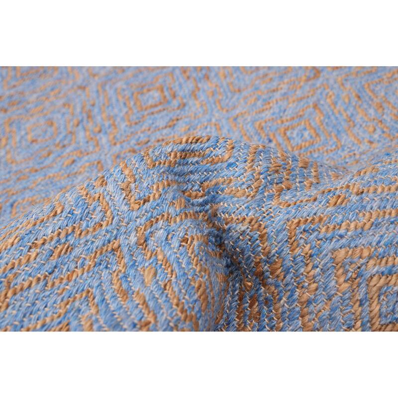 ECARPETGALLERY Flat-Weave Palas Denizli Blue, Tan Kilim - 5'4 x 7'4