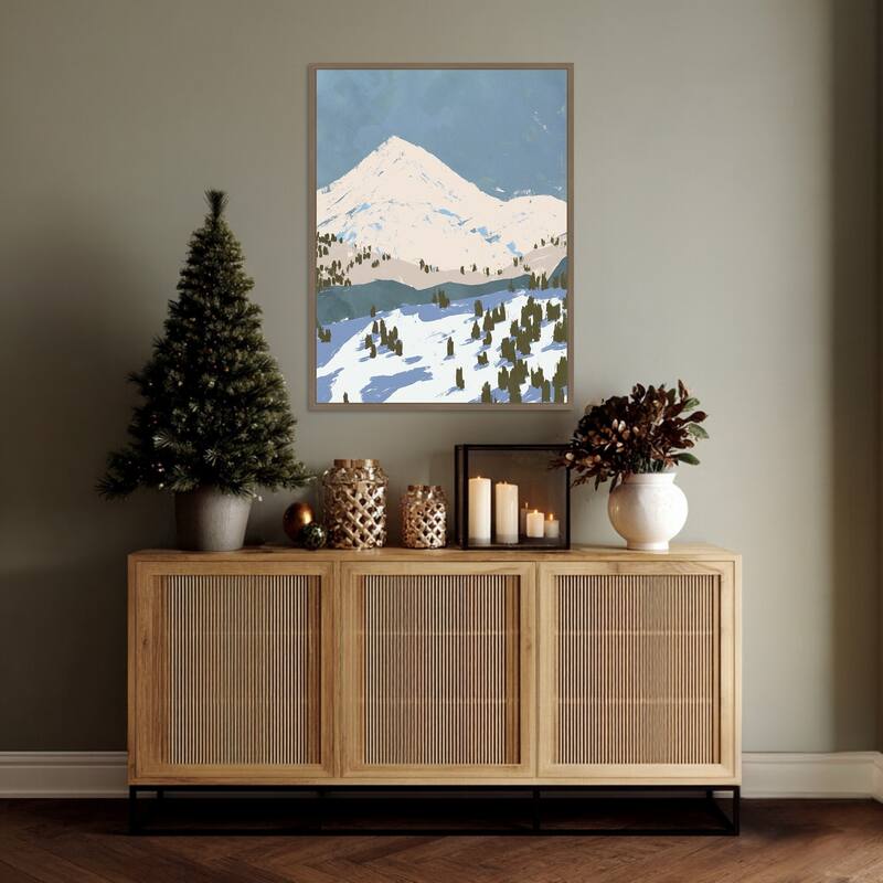 Bunny Slopes II by Jacob Green Framed Canvas Wall Art Print - Sylvie Dark Gold
